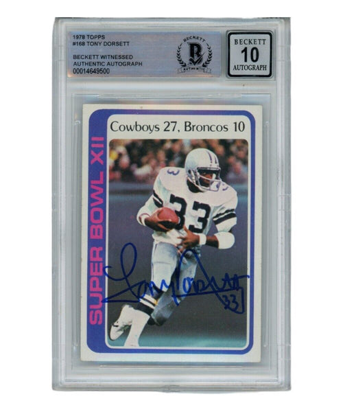Tony Dorsett Autographed/Signed 1978 Topps #168 Trading Card Beckett 39430