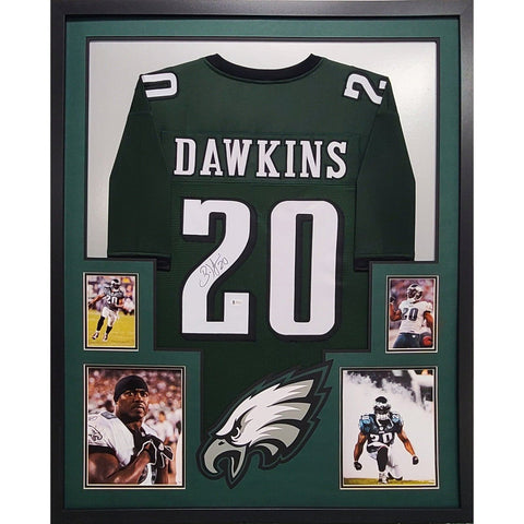Brian Dawkins Autographed Signed Framed Philadelphia Eagles NL Jersey BECKETT