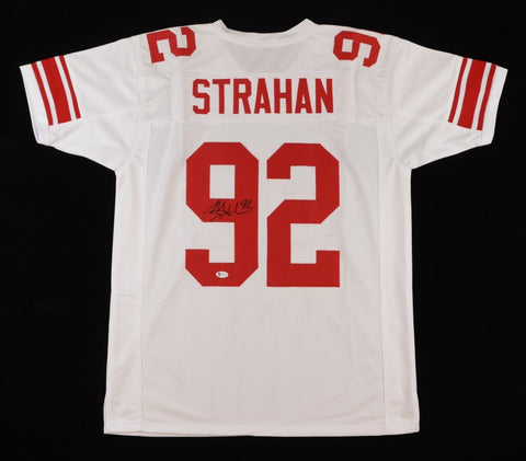 Michael Strahan New York Giants Signed Jersey (Beckett COA) 7xAll Pro Def.End