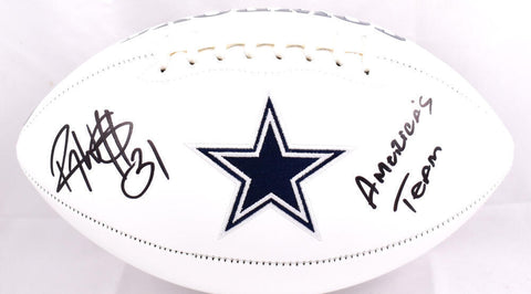 Roy Williams Autographed Cowboys Logo Football w/America's Team-Beckett W Holo