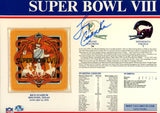Larry Csonka Autographed Miami Dolphins SB VIII Patch Stat Card Beckett 54944