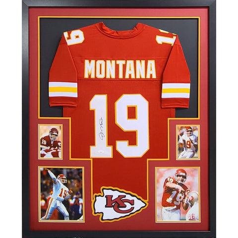 Joe Montana Autographed Signed Framed Kansas City Chiefs Jersey JSA