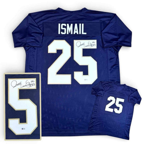 Raghib Rocket Ismail Autographed Jersey - Navy - Beckett Authenticated