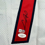 Autographed/Signed Chris Bosh Miami White Basketball Jersey JSA COA