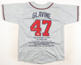 Tom Glavine Signed Atlanta Braves Stat Jersey (JSA COA) 10xMLB All Star Pitcher