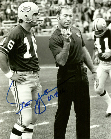 Packers QB SCOTT HUNTER Signed 8x10 AUTO Photo #3 w/ Bart Starr
