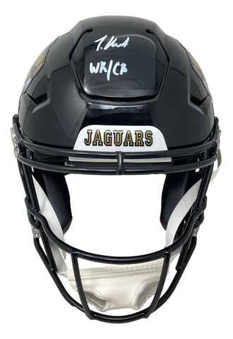 Travis Hunter Signed Jaguars Full Size Authentic SpeedFlex Helmet WR/CB Insc BAS