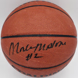 Moses Malone Autographed NBA Leather Basketball 76ers, Rockets JSA #AV29209