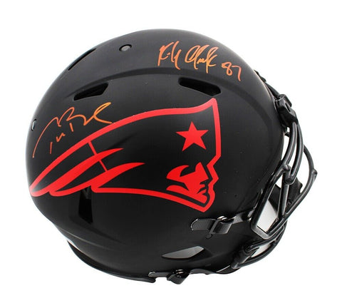 Tom Brady & Rob Gronkowski Signed New England Patriots Speed Auth Eclipse Helmet