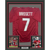 Framed Autographed/Signed Jacoby Brissett 35x39 Arizona Red Jersey JSA COA
