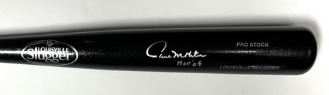 Brewers PAUL MOLITOR Signed Louisville Slugger Black Bat AUTO w/ HOF '04 - BAS