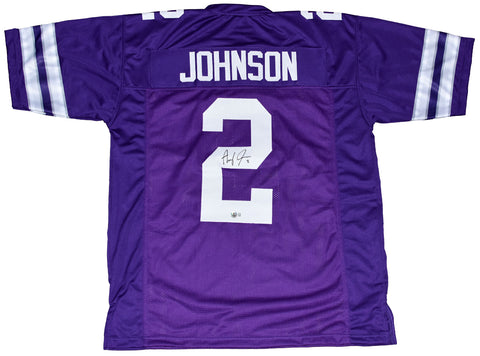 AVERY JOHNSON AUTOGRAPHED KANSAS STATE WILDCATS #2 PURPLE JERSEY BECKETT