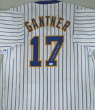 Brewers JIM GANTNER Signed Custom Replica Pin Stripe Retro Jersey AUTO - JSA