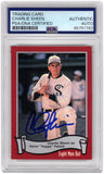Charlie Sheen Signed Eight Men Out 1988 Pacific Trading Card #10 - (PSA/DNA)