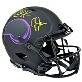 Randy Moss Justin Jefferson Vikings Dual Signed Eclipse Authentic Helmet BAS