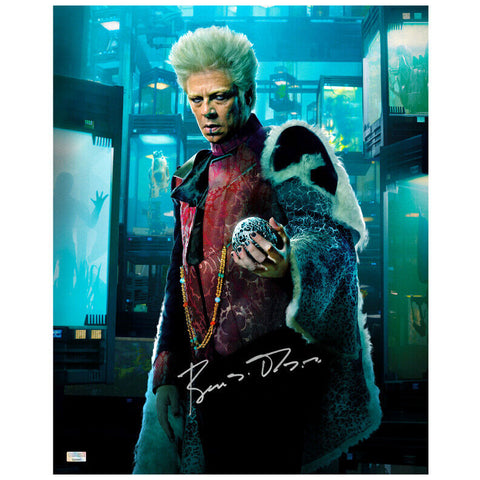 Benicio Del Toro Autographed Guardians of the Galaxy The Collector 16x20 Photo