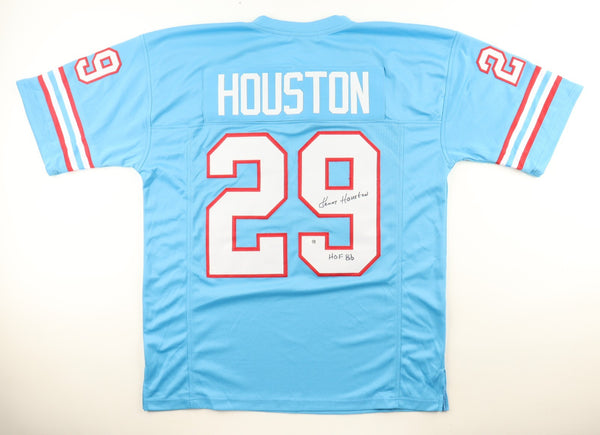 Ken Houston Signed Houston Oilers Jersey Inscribed HOF 86 (JSA) 12xPro Bowl D.B.