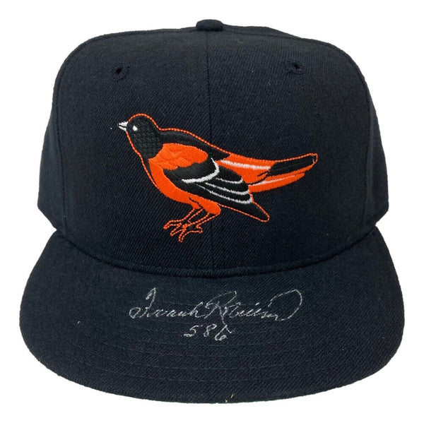 Frank Robinson Signed Baltimore Orioles New Era Baseball Hat 586 Inscribed PSA