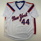 Autographed/Signed David Cone New York Pinstripe Baseball Jersey Beckett BAS COA