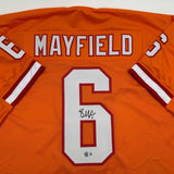 Autographed/Signed Baker Mayfield Tampa Bay Orange Creamsicle Jersey Beckett COA
