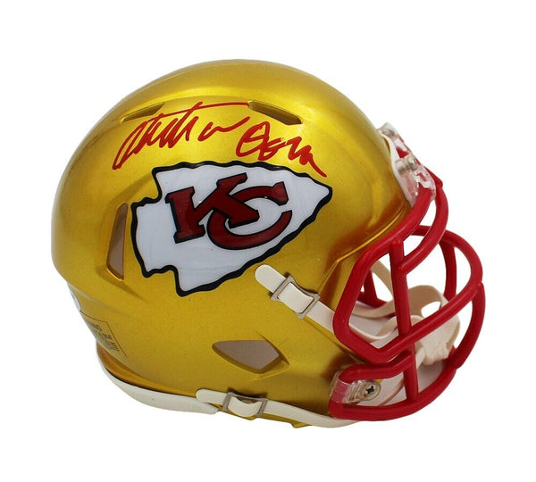 Christian Okoye Signed Kansas City Chiefs Speed Flash NFL Mini Helmet
