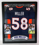 Von Miller Autographed Denver Broncos Navy Jersey Deluxe Framed Beckett COA