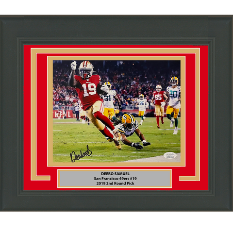 Framed Autographed/Signed Deebo Samuel San Francisco 49ers 8x10 Photo JSA COA #2