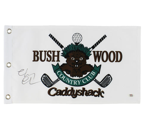 Chevy Chase Signed Caddyshack White Bushwood Country Club Flag