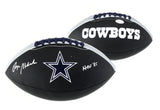 Roger Staubach Autographed/Signed Cowboys Embroidered NFL Black Football- HOF 85