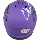 Ed Reed Autographed/Signed Baltimore Ravens Rave Mini Helmet HOF Beckett 53658