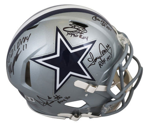 Cowboys Smith, Dorsett, Parsons, Prescott +1 Signed F/S Speed Proline Helmet BAS