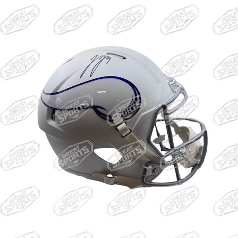JJ McCARTHY SIGNED MINNESOTA VIKINGS WINTER WARRIOR SPEED REPLICA HELMET BECKETT