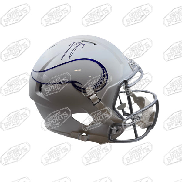 JJ McCARTHY SIGNED MINNESOTA VIKINGS WINTER WARRIOR SPEED REPLICA HELMET BECKETT