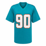 Kenneth Grant (DOLPHINS) Signed Teal Custom Football Jersey - (SCHWARTZ COA)