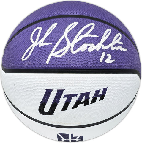 JOHN STOCKTON AUTOGRAPHED CITY EDITION BASKETBALL JAZZ BECKETT 224371