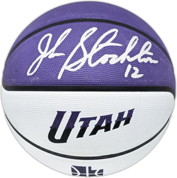 JOHN STOCKTON AUTOGRAPHED CITY EDITION BASKETBALL JAZZ BECKETT 224371