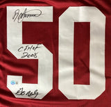Ron Simmons Florida State Signed Maroon Football Jersey w/ 2 Inscriptions BAS