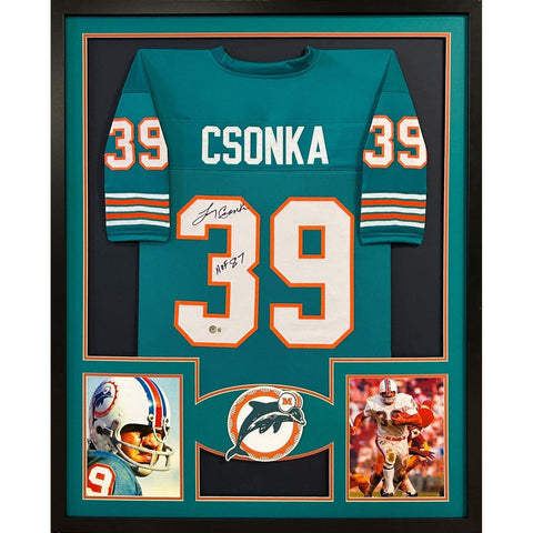 Larry Csonka Autographed Signed Framed Miami Dolphins Jersey BECKETT