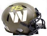 John Riggins Signed Commanders Salute to Service Speed Mini Helmet-BeckettW Holo
