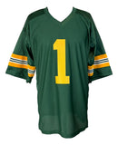 Warren Moon Edmonton Signed Green Football Jersey CHOF 01 Inscribed BAS