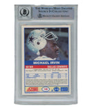 Michael Irvin Autographed/Signed 1989 Score #18 Card Beckett 39422