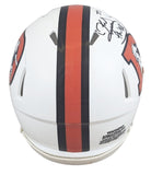 Broncos Karl Mecklenburg Signed 2023 On Field Alt Speed Mini Helmet BAS Witness
