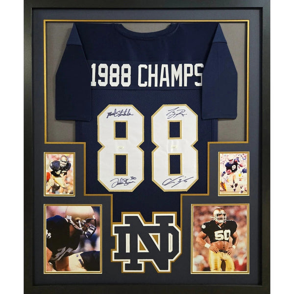 Notre Dame Championship Autographed Signed Framed Zorich Rice Jersey JSA
