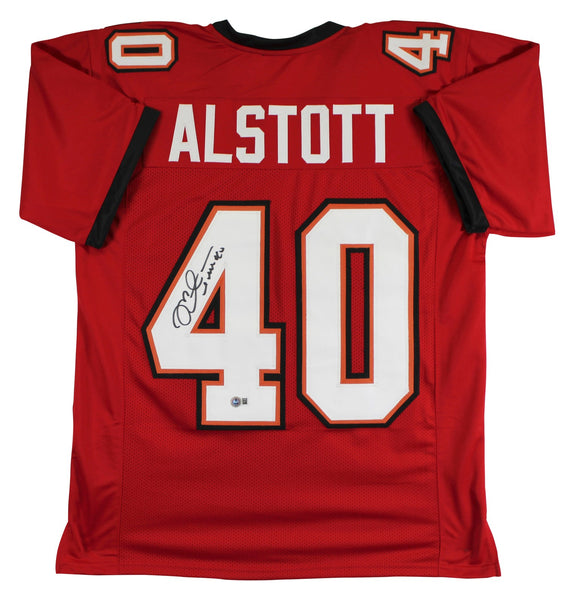 Mike Alstott Authentic Signed Red Pro Style Jersey Autographed BAS Witnessed 2