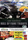Dave Robinson Autographed Green Bay Packers 7x10 Tribute Ad Card Beckett 57227