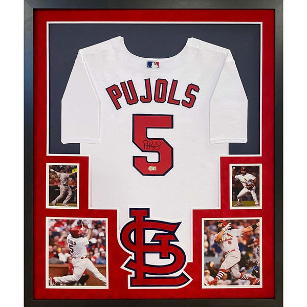 Albert Pujols Autographed Signed Framed St. Louis Cardinals Jersey BECKETT