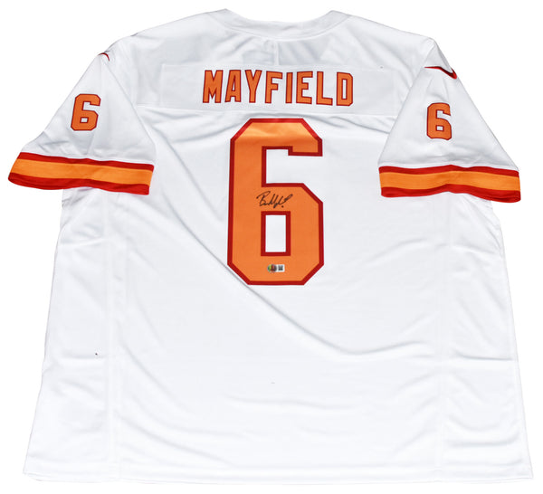 BAKER MAYFIELD SIGNED TAMPA BAY BUCCANEERS #6 WHITE NIKE LIMITED JERSEY BECKETT