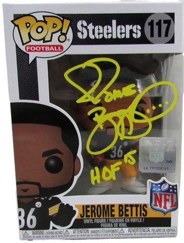 Jerome Bettis HOF Autographed/Inscribed Funko POP! Figurine #117 Steelers JSA