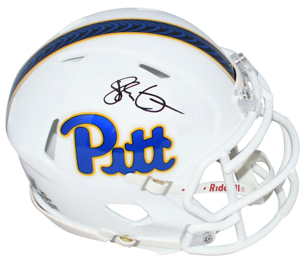 HUGH GREEN SIGNED PITT PITTSBURGH PANTHERS WHITE SPEED MINI HELMET BECKETT