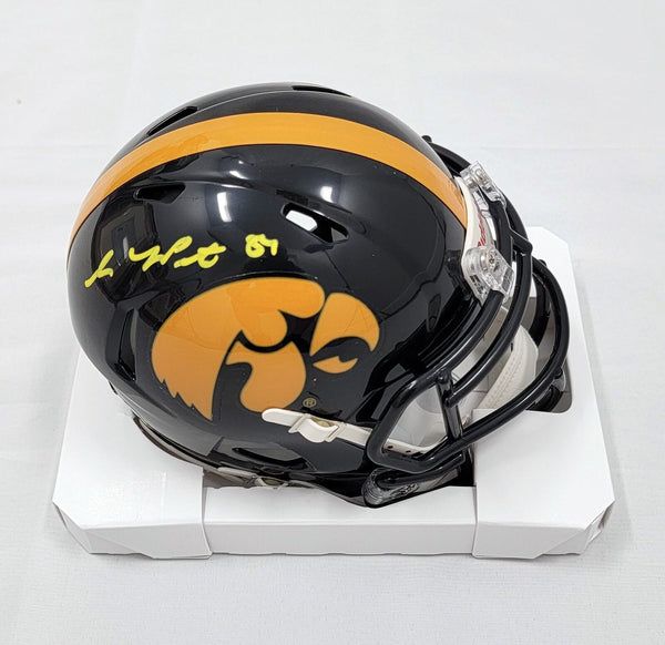 Sam LaPorta Autographed Iowa Riddell Mini Helmet Beckett Witnessed
